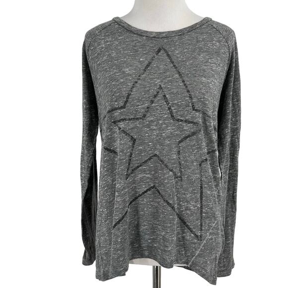 Sundry Grey Long Sleeve Top with Stars Size 1 / Small - Picture 1 of 9